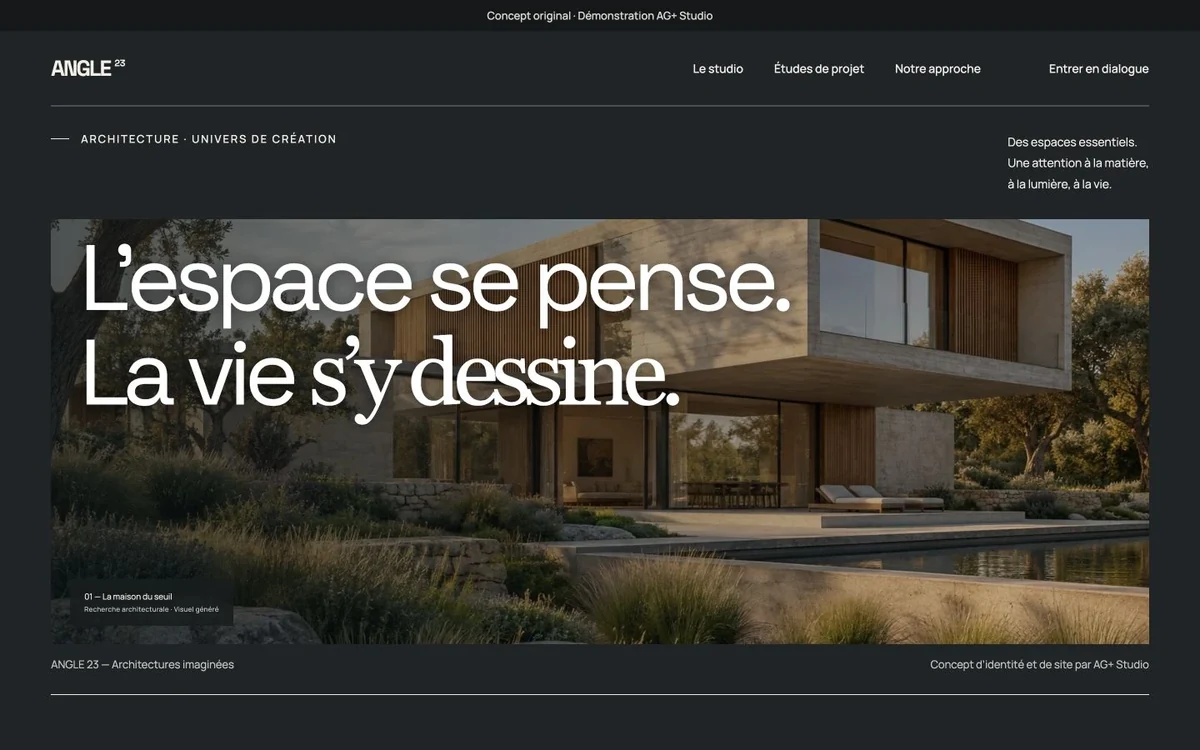 Vue ordinateur du concept original ANGLE 23